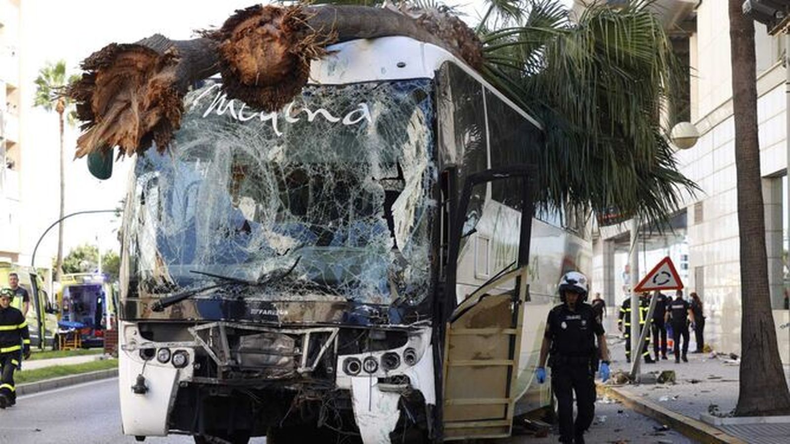 Estado en el que quedó el autobús siniestrado