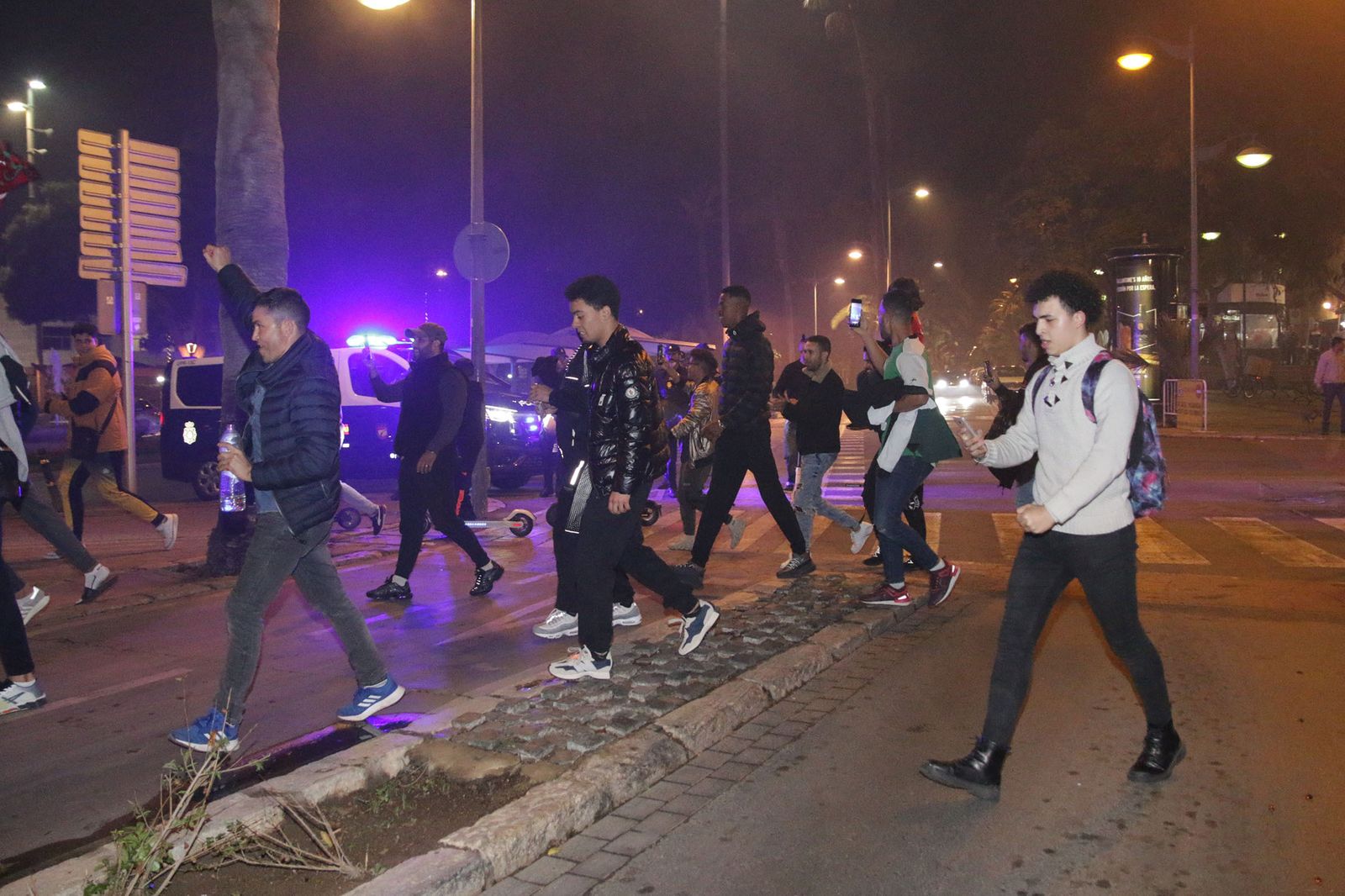 La celebración de la afición marroquí de Almería, en imágenes