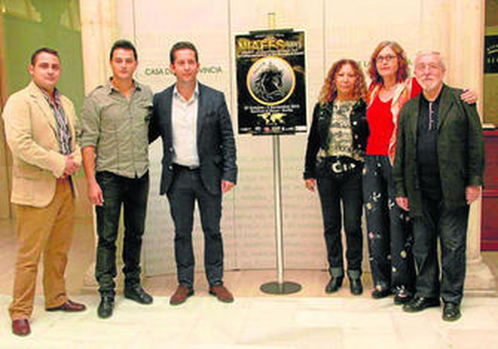 Juan Jesús Morillo, Joaquín Ortega, Antonio Manuel Pérez, Pilar Tavora, Katy Naranjo y Justo Ruiz en la presentación.