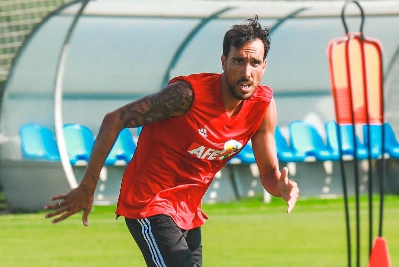 Sergio Martínez, en un entrenamiento con la selección de AFE.