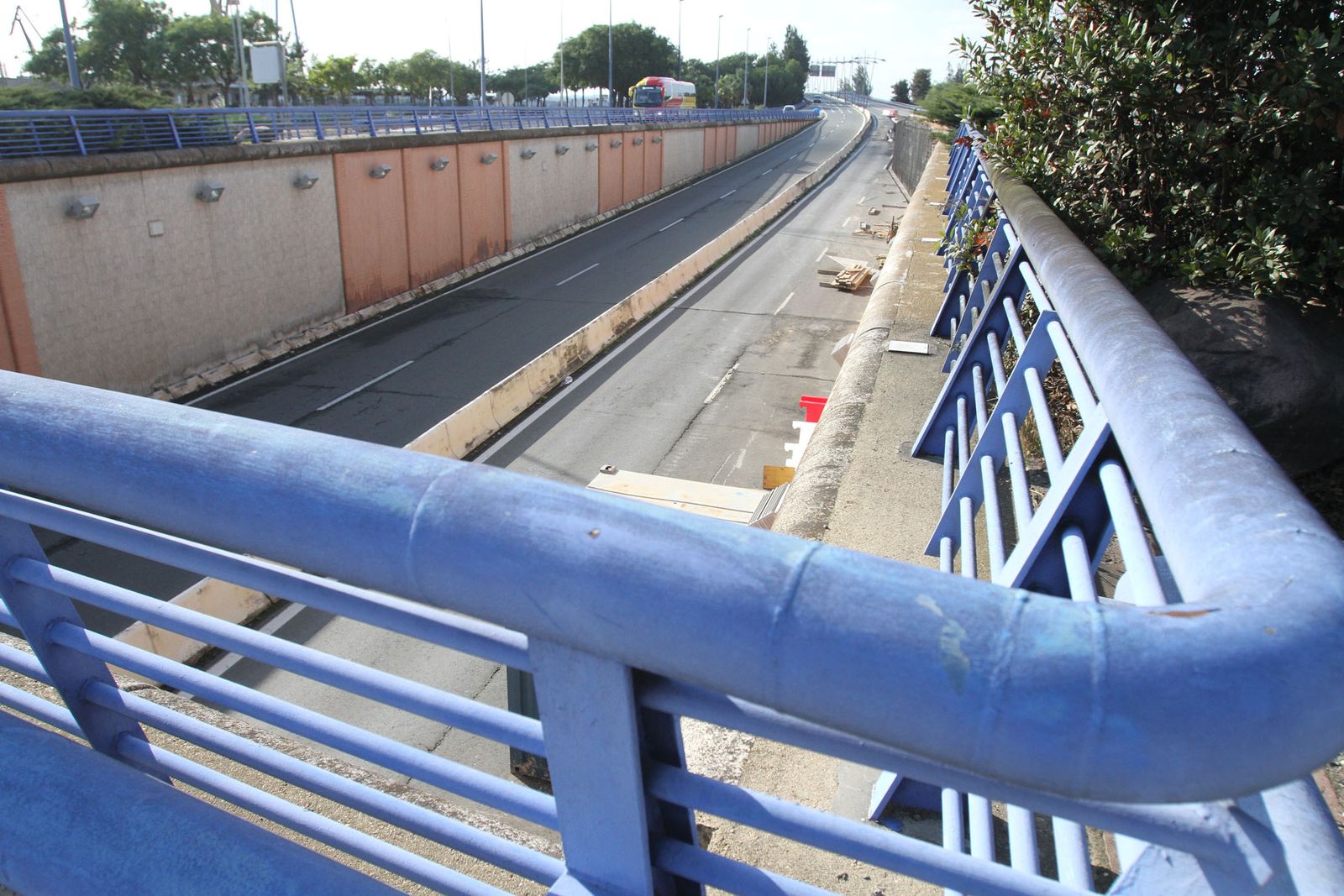 Carriles subterráneos del puente del Odiel, objeto de las actuaciones.