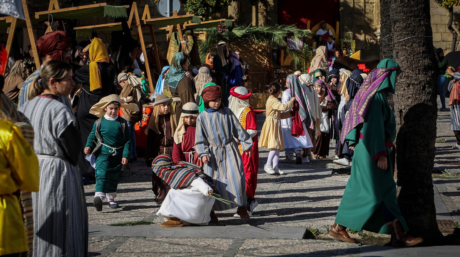 Belén viviente en la Plaza del Mercado de Jerez