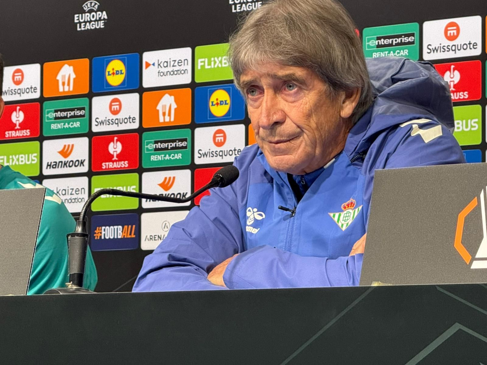 Pellegrini, en un momento de la rueda de prensa previa al partido ante el Dinamo de Zagreb.