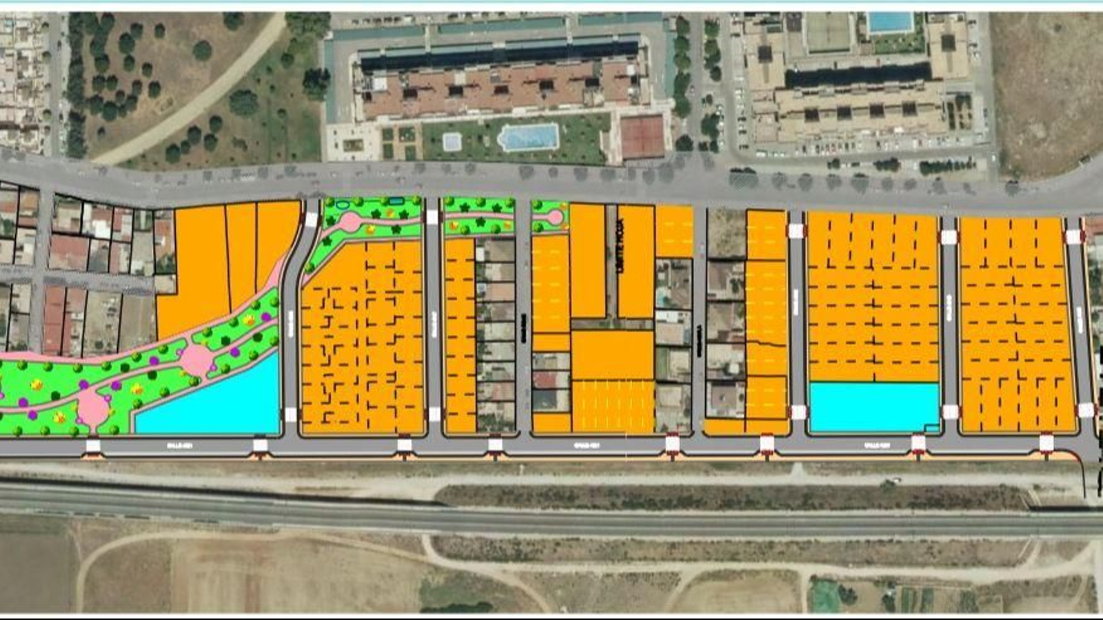 Plano incluido en la actualización del proyecto de urbanización de la U.E. 4S1 San Jerónimo en Las Flores