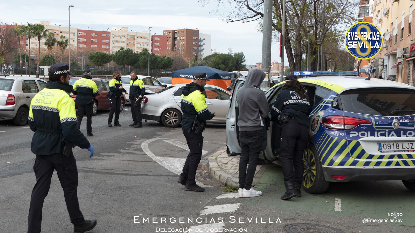 El responsable del accidente mortal, en el momento del arresto.