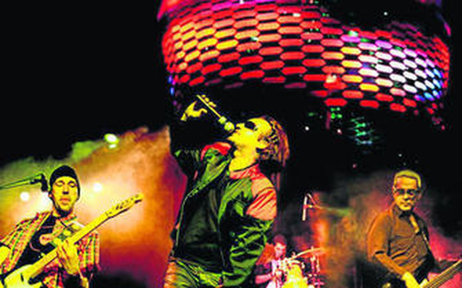 El parecido entre Please y U2 es más que considerable. Aquí, la banda rinde tributo en pleno concierto.