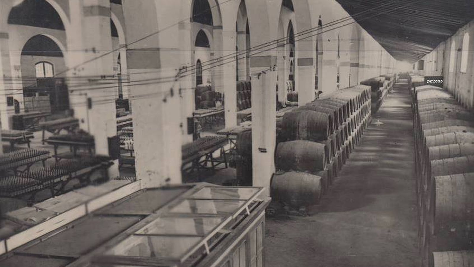 Interior de Bodegas San Patricio, en Divina Pastora (Jerez).