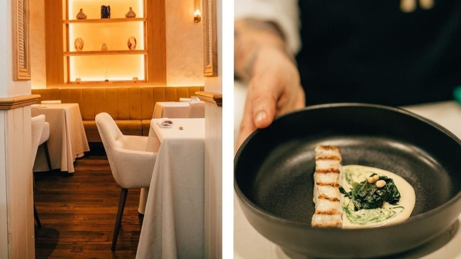 Imagen del Restaurante Faralá de Granada y de uno de los platos que ofrecen