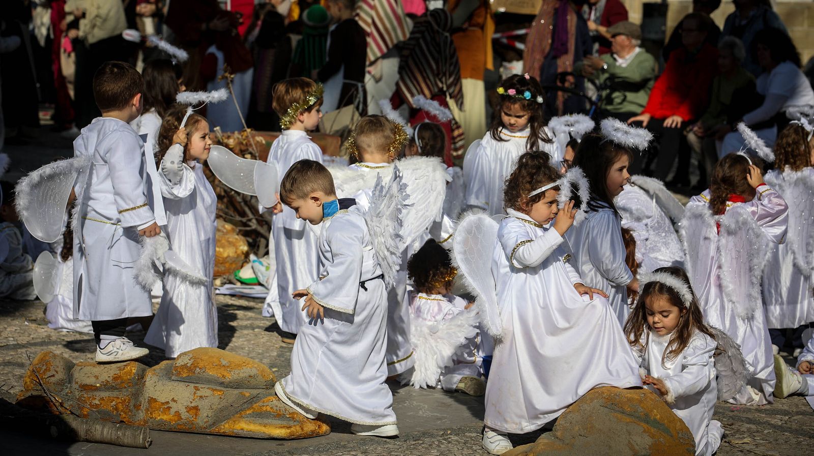 Belén viviente en la Plaza del Mercado de Jerez