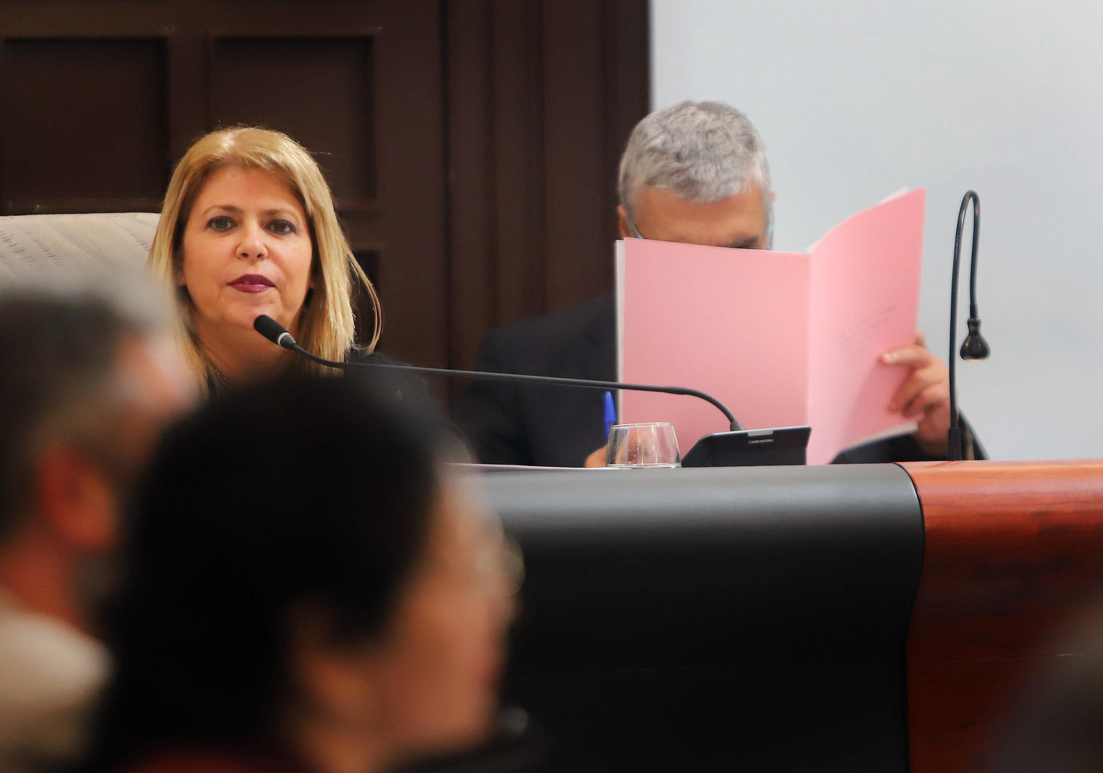 La alcaldesa, Mamen Sánchez, durante un pleno.