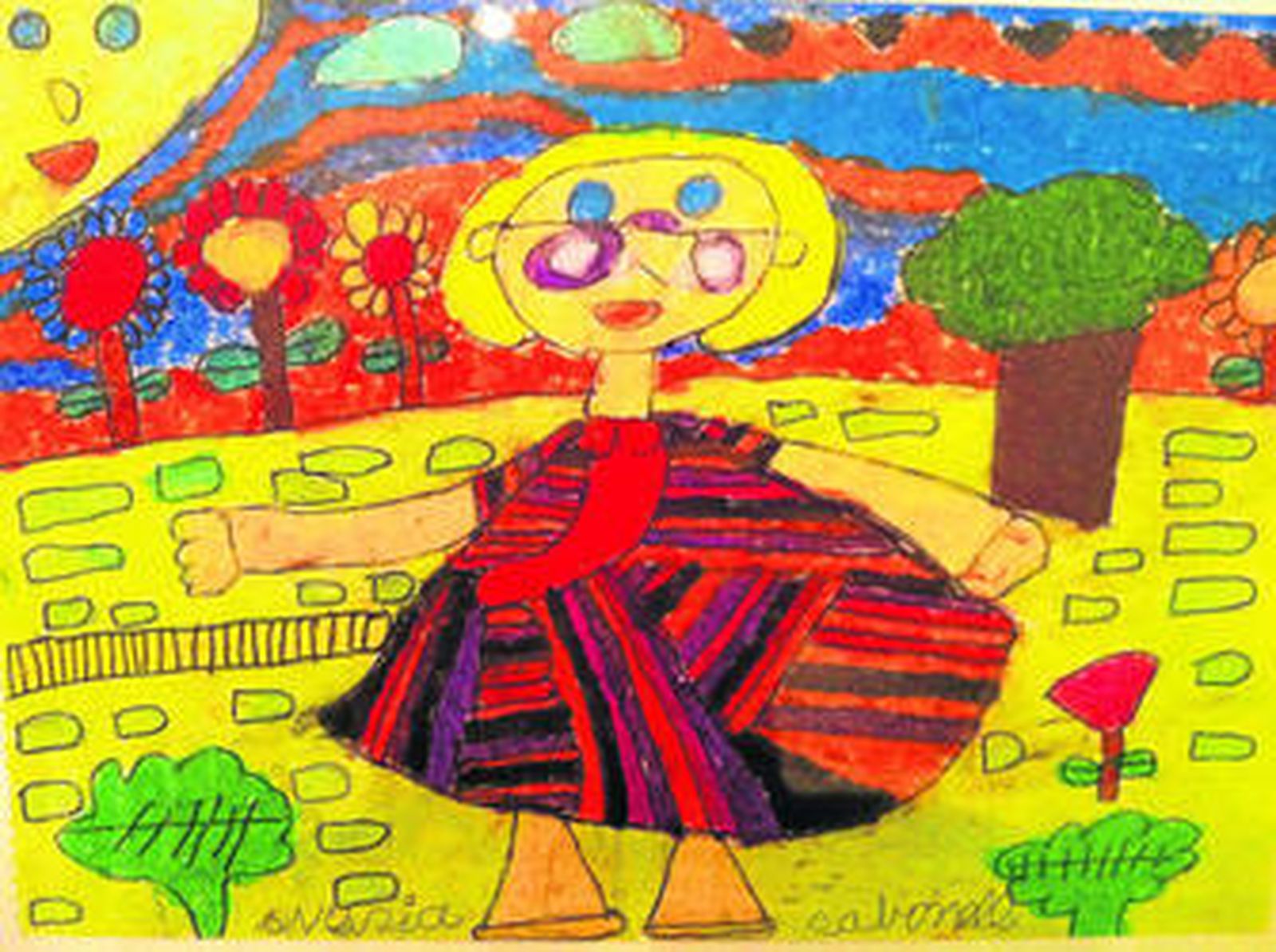 Un autorretrato que se hizo Nuria Carbonell Sánchez Gijón, porque su pasión era dibujar.