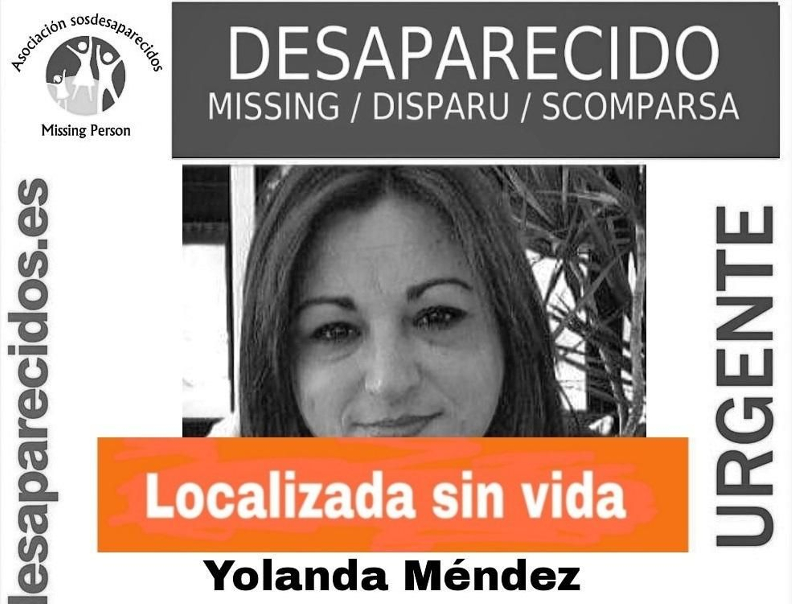 El cartel difundido por SOS Desaparecidos.