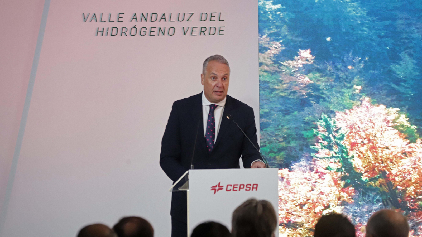 Fotos de la presentación del proyecto Valle andaluz de hidrógeno verde de Cepsa