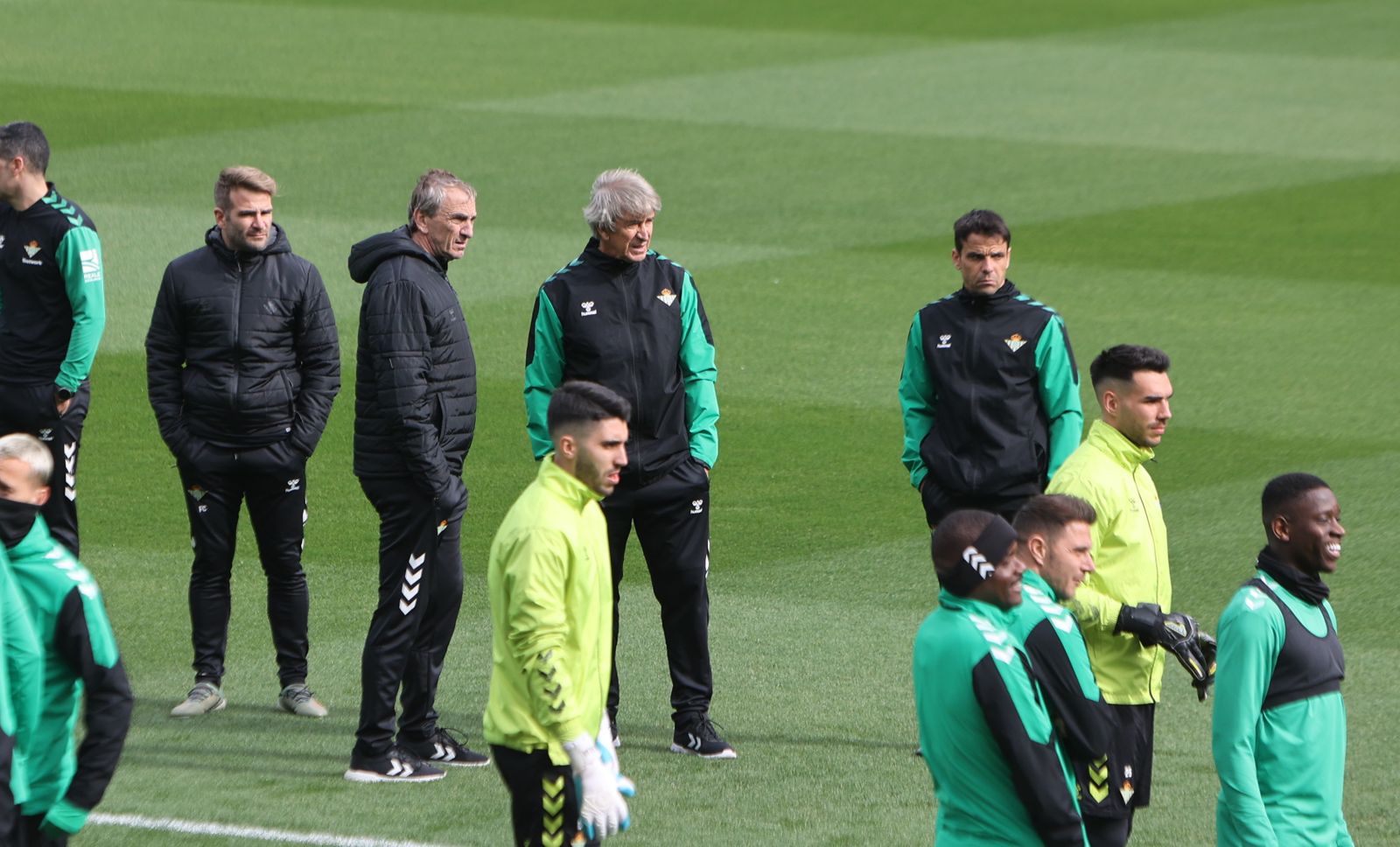 Pellegrini, junto a Cousillas, en la sesión matinal de este viernes.