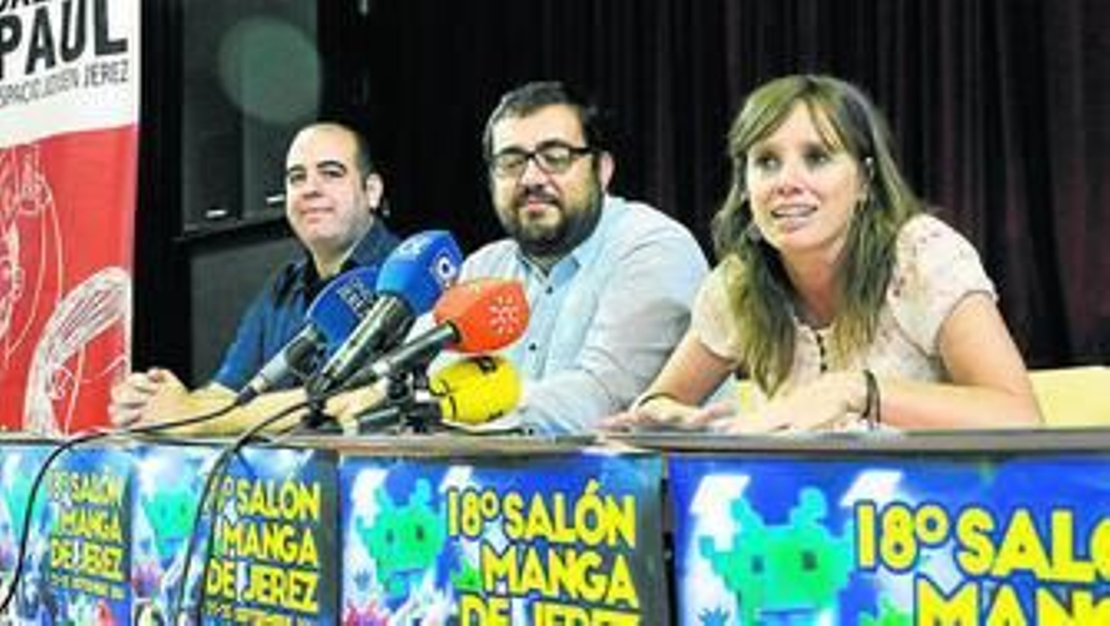 José María Ruiz de Quintanilla, Jaime Armario y Laura Álvarez, ayer en la presentación del Salón Manga.