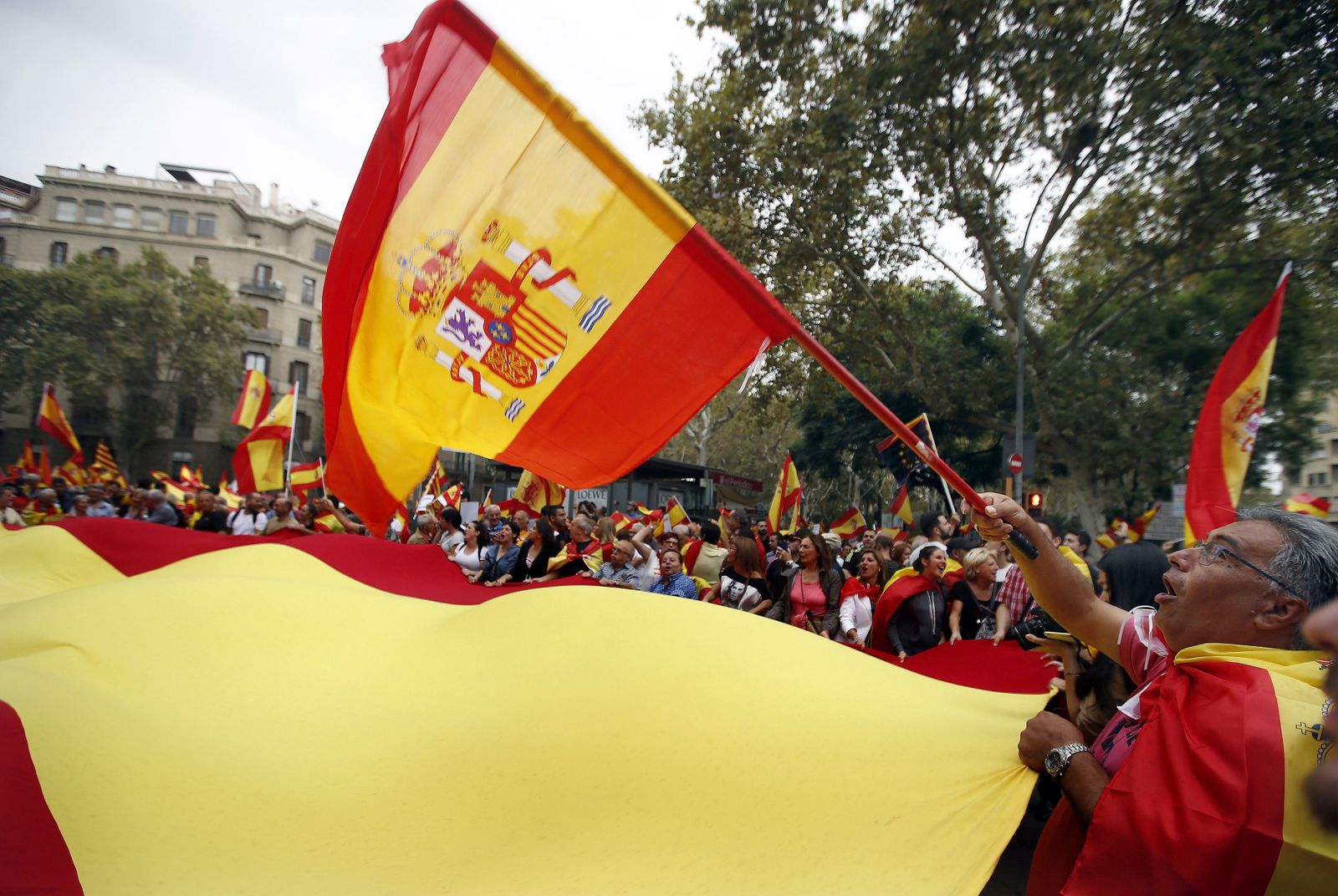 La marcha por la "unidad de España" en Barcelona, en imágenes