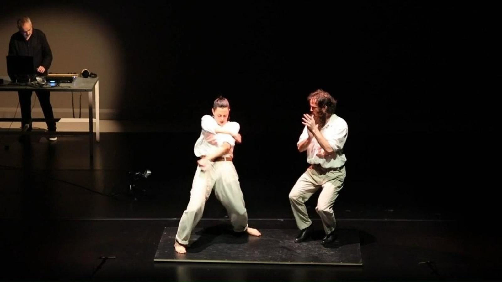 Representación de 'Pulse, work in progress', de Sita Ostheimer y Álvaro Murillo, en la Caja Negra del C3A