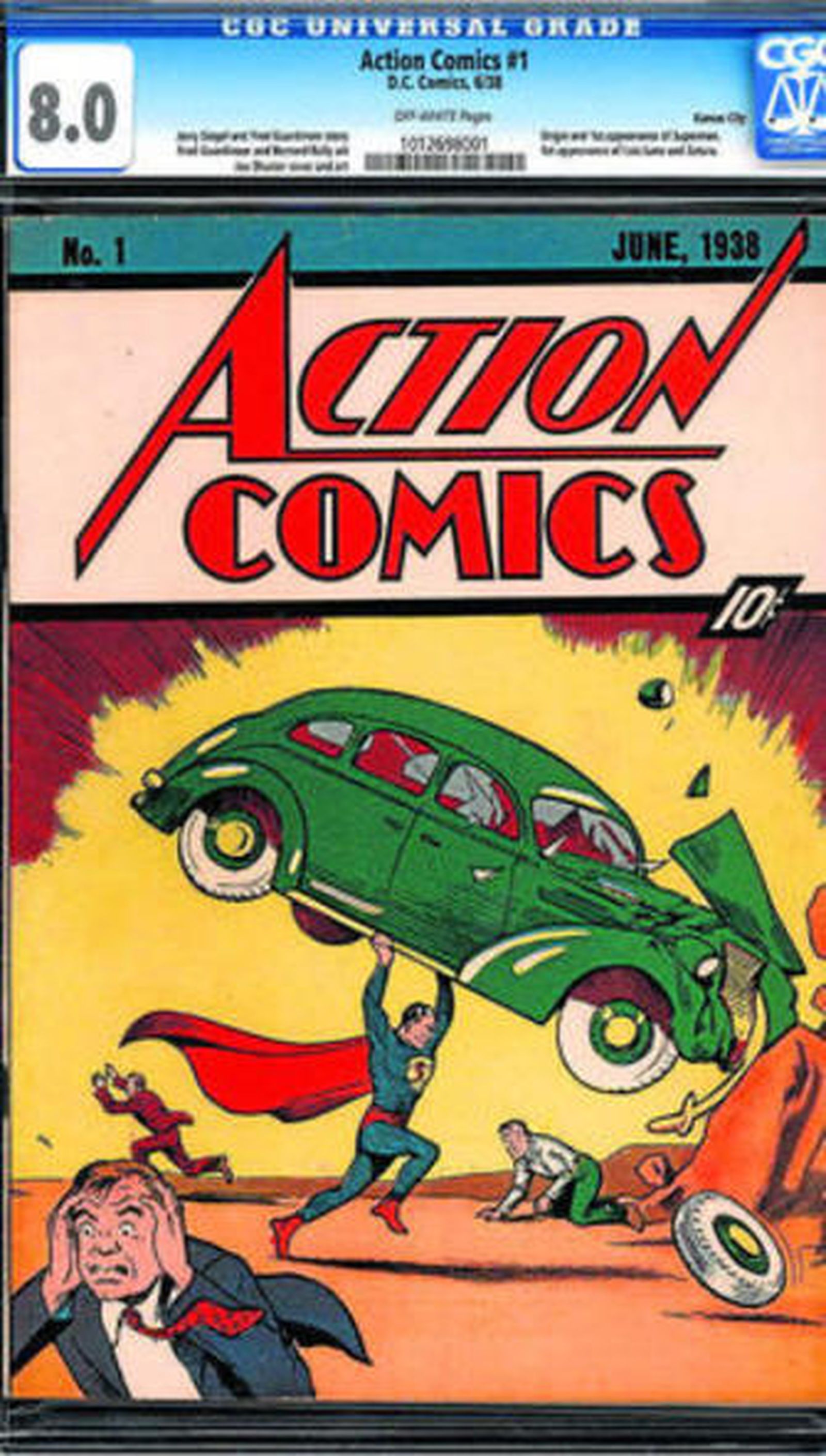 Portada del primer número de las aventuras de Superman.