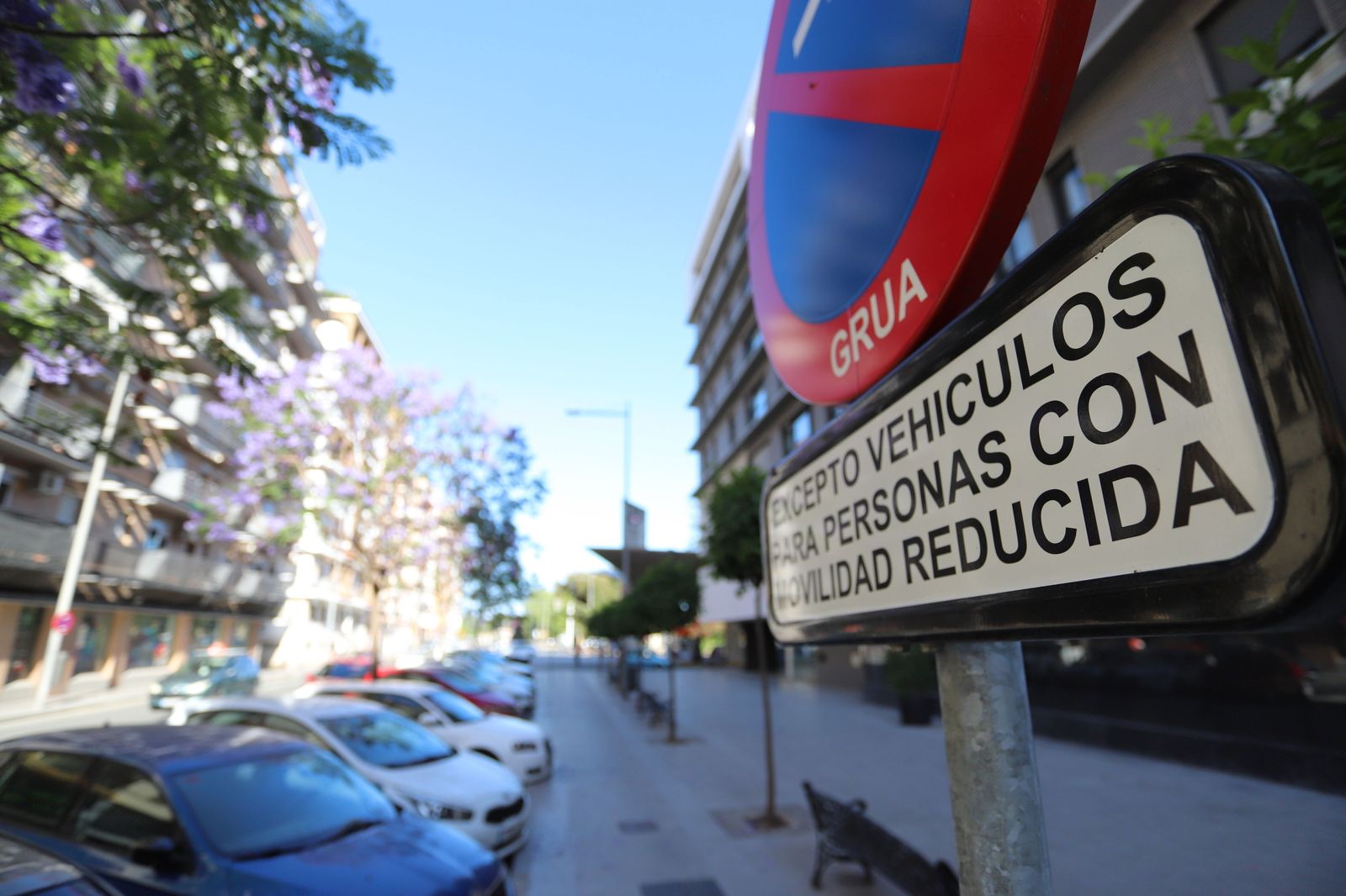 Zona de aparcamiento para personas con movilidad reducida.