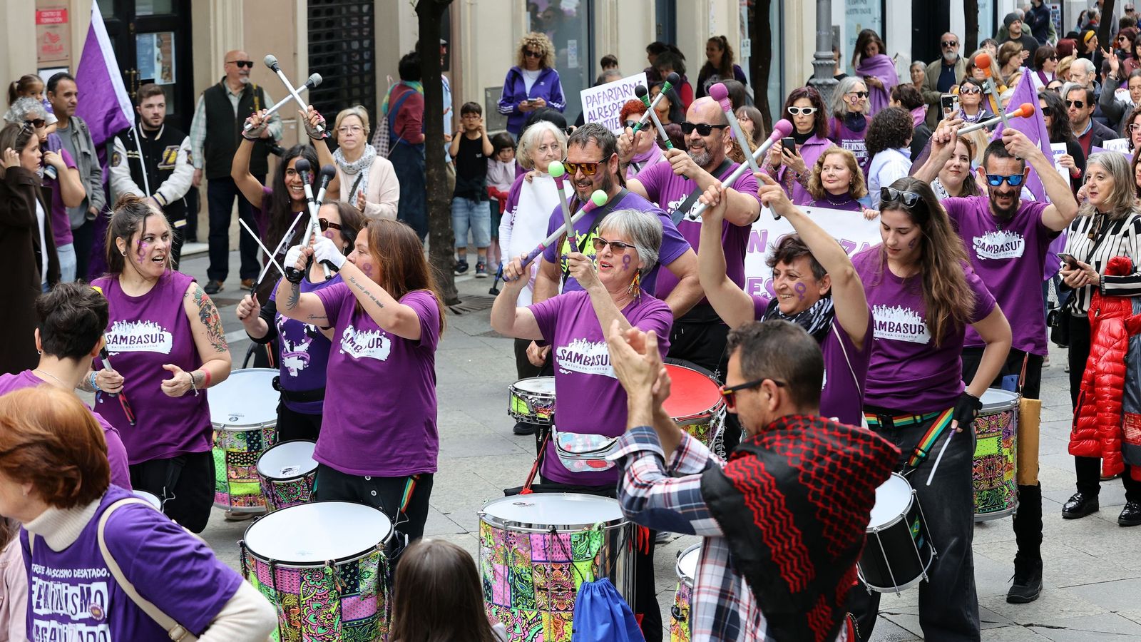 Imágenes de la manifestación en Jerez por el Día Internacional de las Mujeres