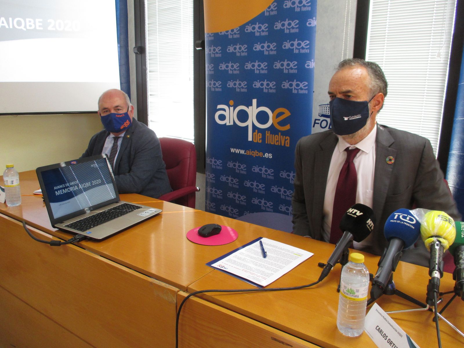 Rafael Romero y Carlos Ortiz en la presenctación de los datos de Aiqbe esta manaña.