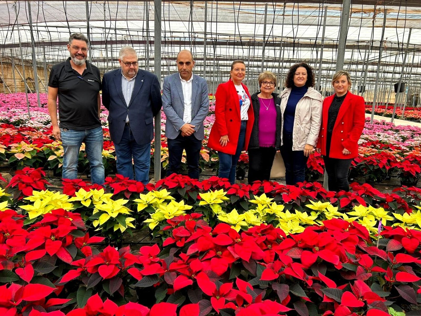 La consejera Carmen Crespo visita una finca de flores de Pascua del grupo Solisplant