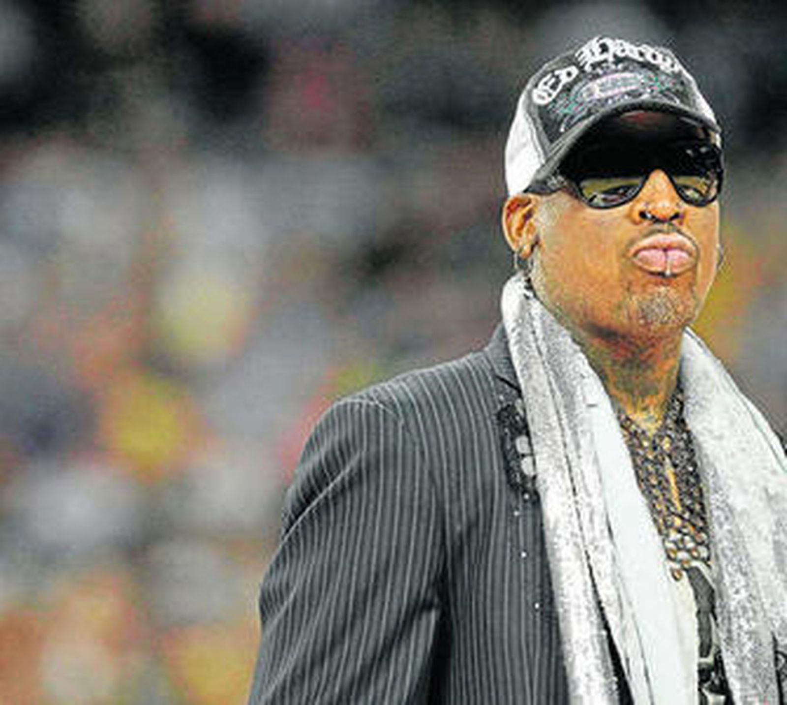 Rodman, la noche en la que fue galardonado.
