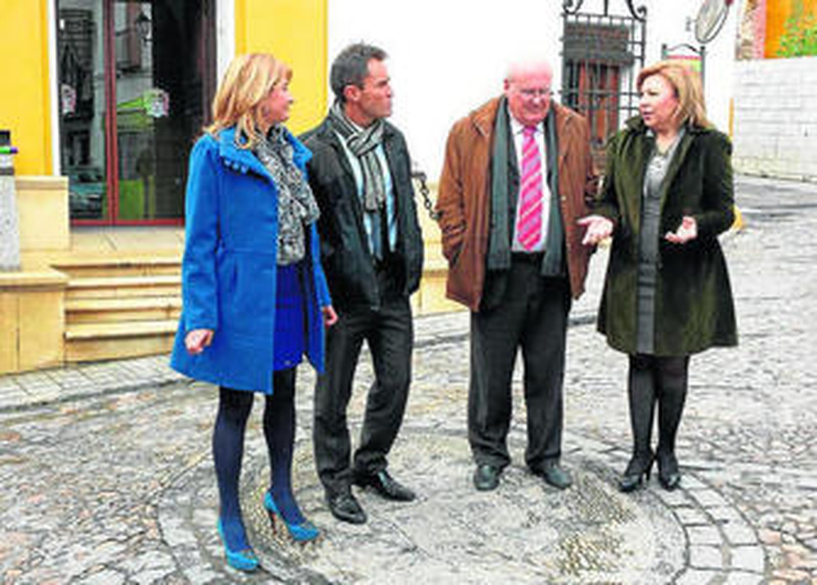 Los alcaldes de Fuente Obejuna, Alanís, Las Navas de la Concepción y Hornachuelos, tras la reunión ayer.