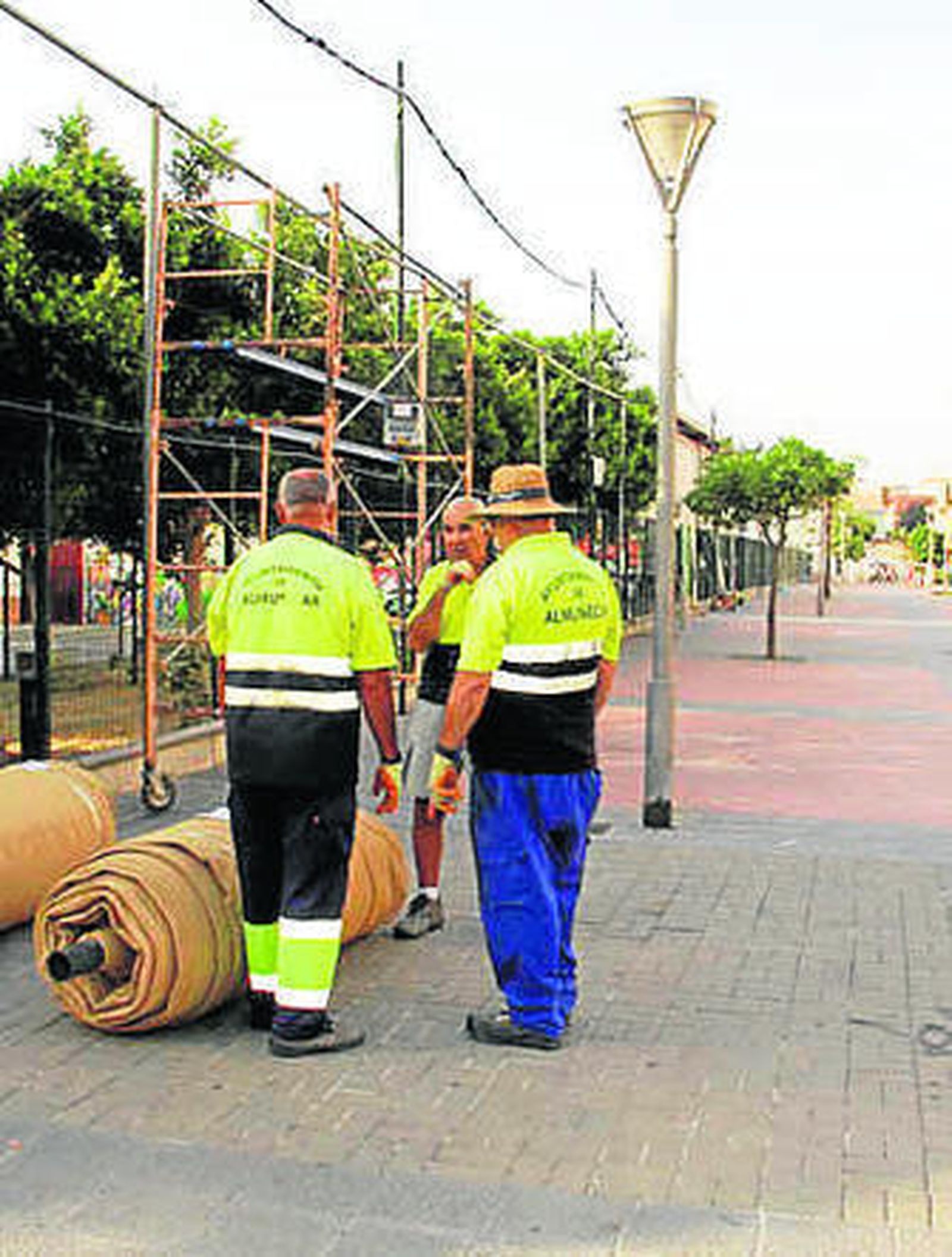 Trabajos de preparación del ferial.