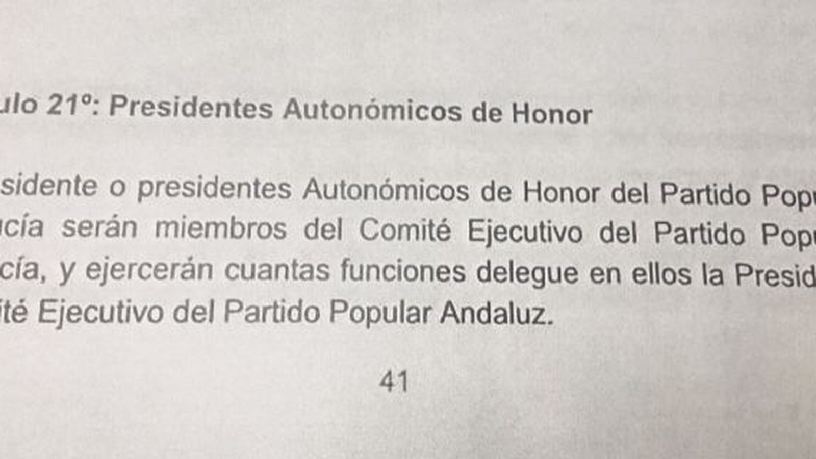 El texto previsto, que será finalmente cambiado para incluir a Arenas.