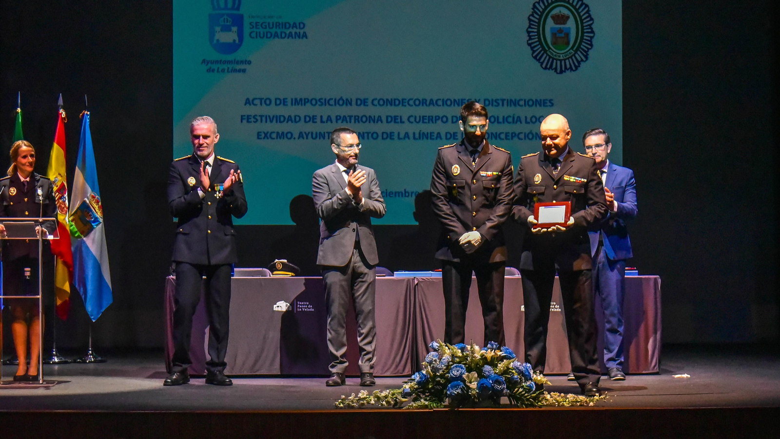 El acto de entrega de distinciones por la festividad del Cuerpo de la Policía Local de La Línea, en imágenes