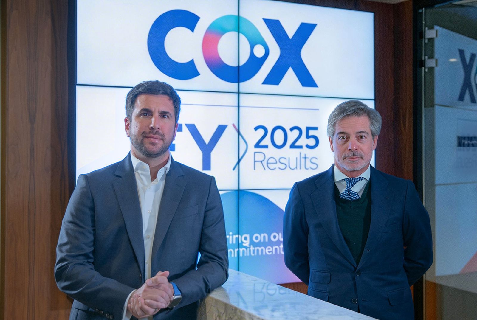 Enrique Riquelme y Nacho Moreno, presidente y CEO de Cox, respectivamente.