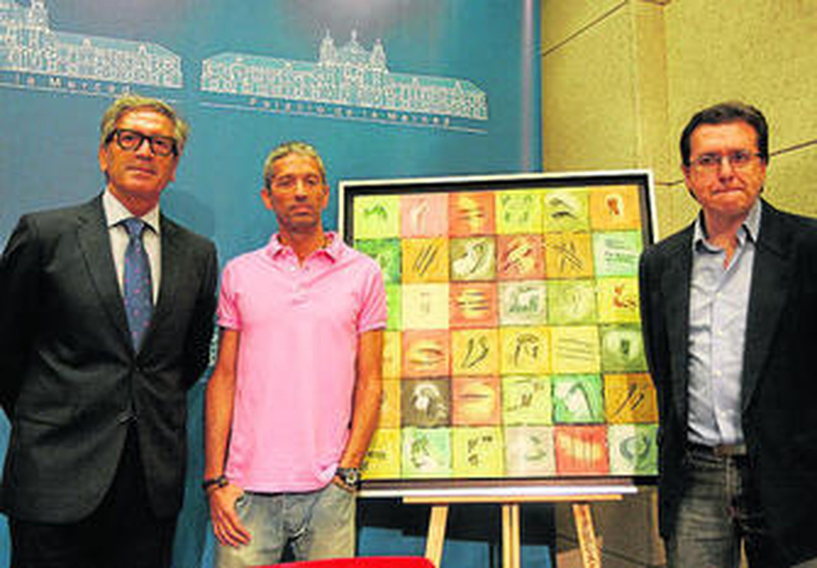 Pineda, Arroyo y Arenas, ayer, en la Diputación.