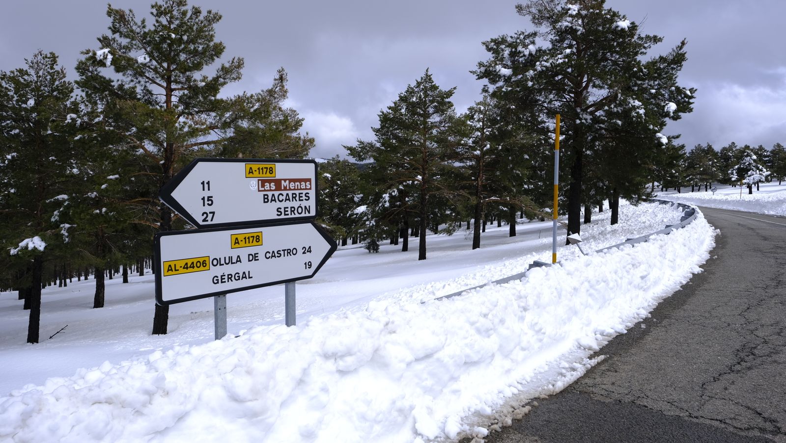 Imágenes del temporal de nieve en la provincia de Almería.