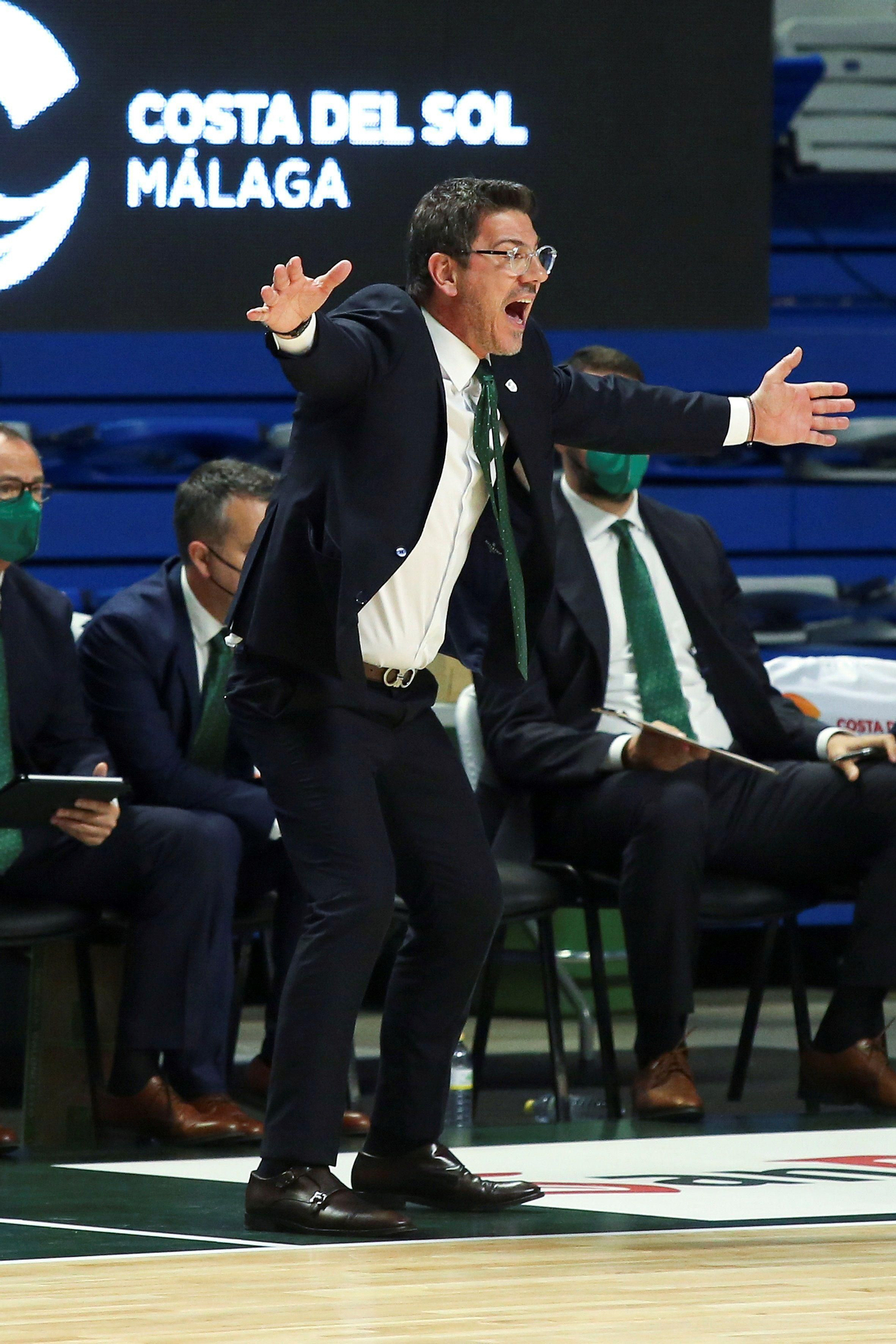 Fotis Katsikaris, durante el Unicaja - Bilbao Básket.