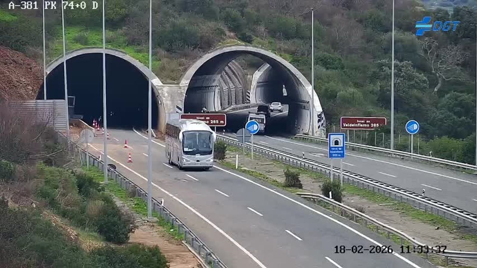 Imagen del punto kilométrico 74 de la autovía Jerez - Los Barrios