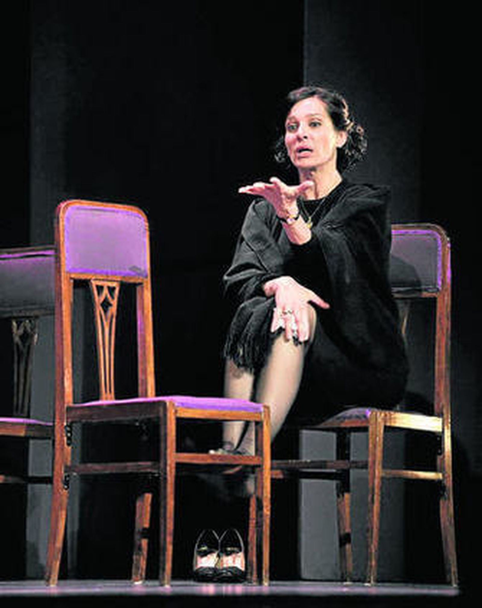 Natalia Millán, durante la representación de 'Cinco horas con Mario'.