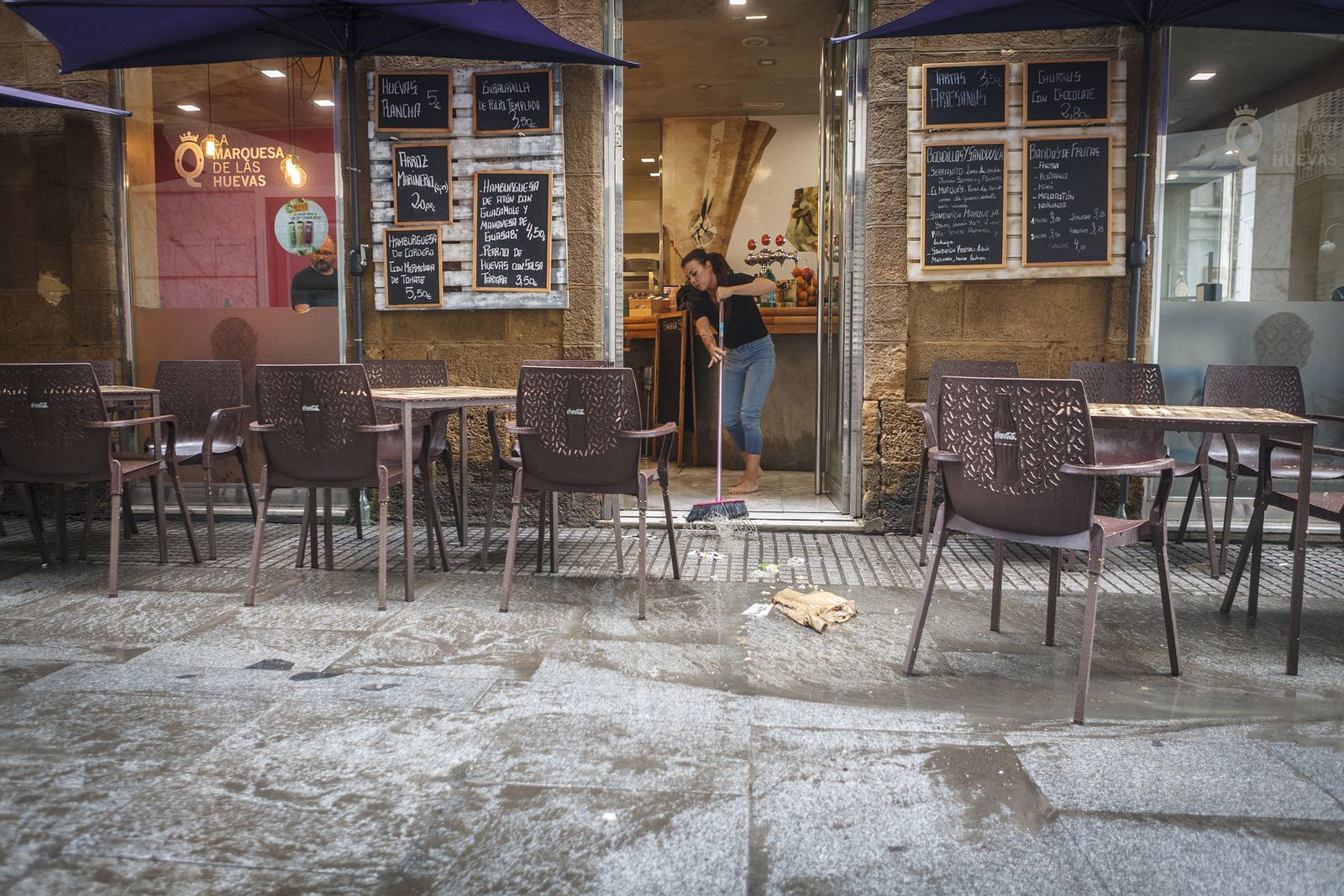 Los efectos de la tromba de agua en Cádiz