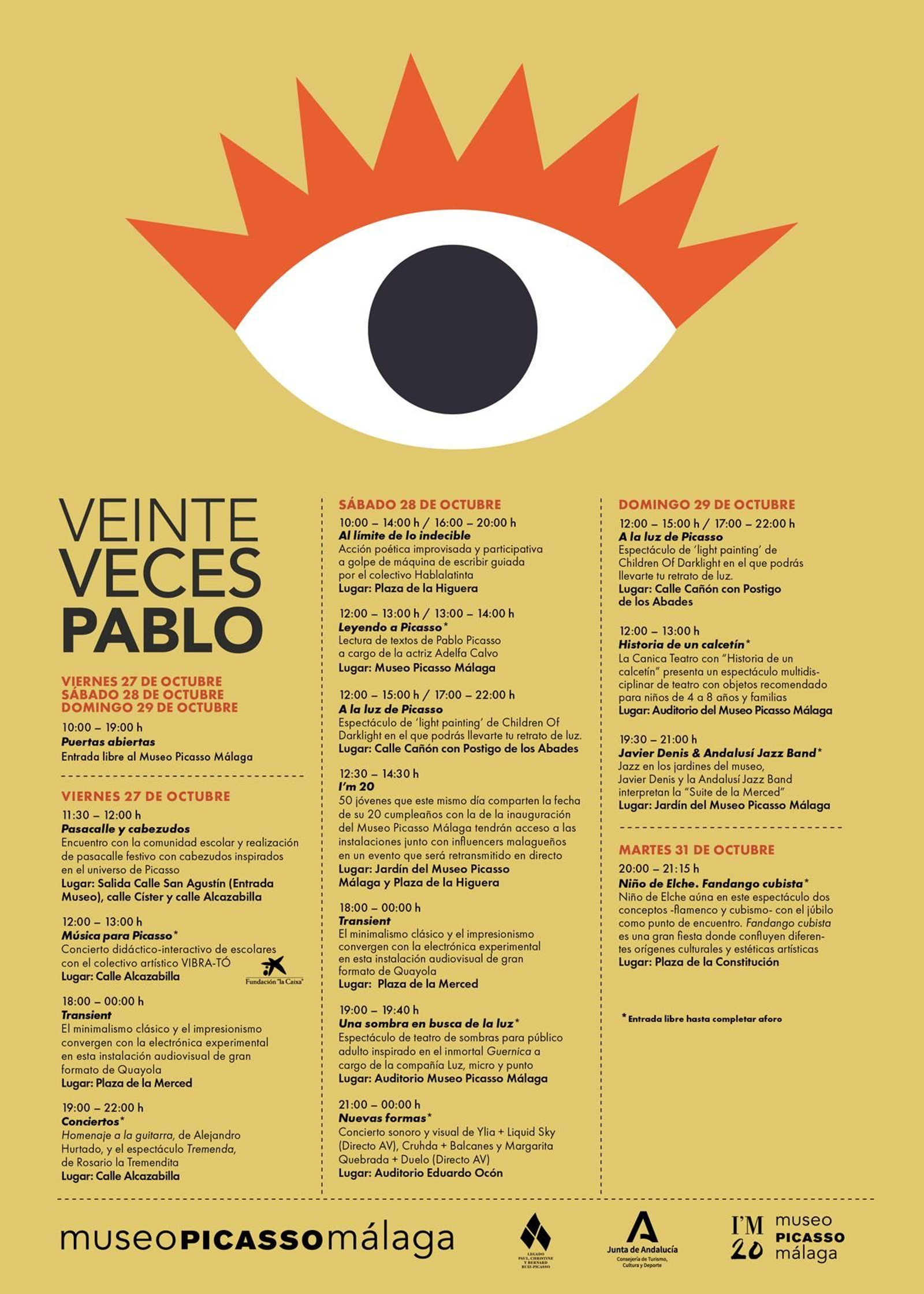 Cartel de la programación 'Veinte veces Pablo'