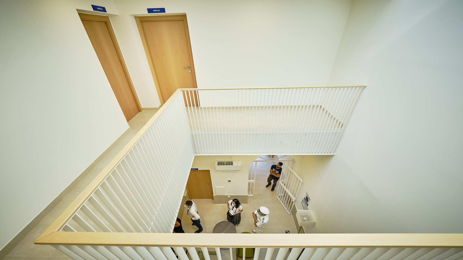 Espacio central de una de las Viviendas de Operarios.