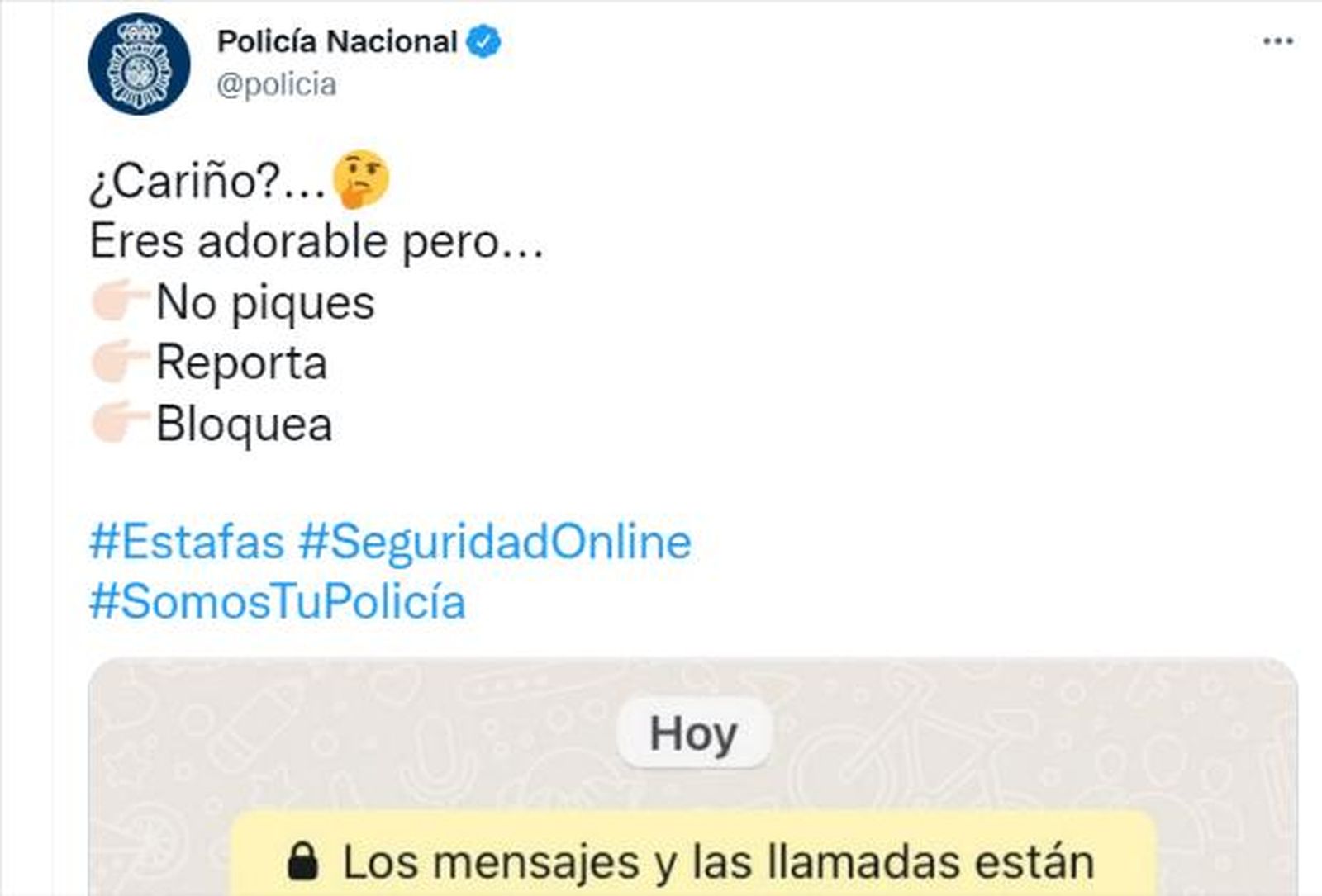 La Policía Nacional ha advertido a través de las redes sociales de un intento de fraude.