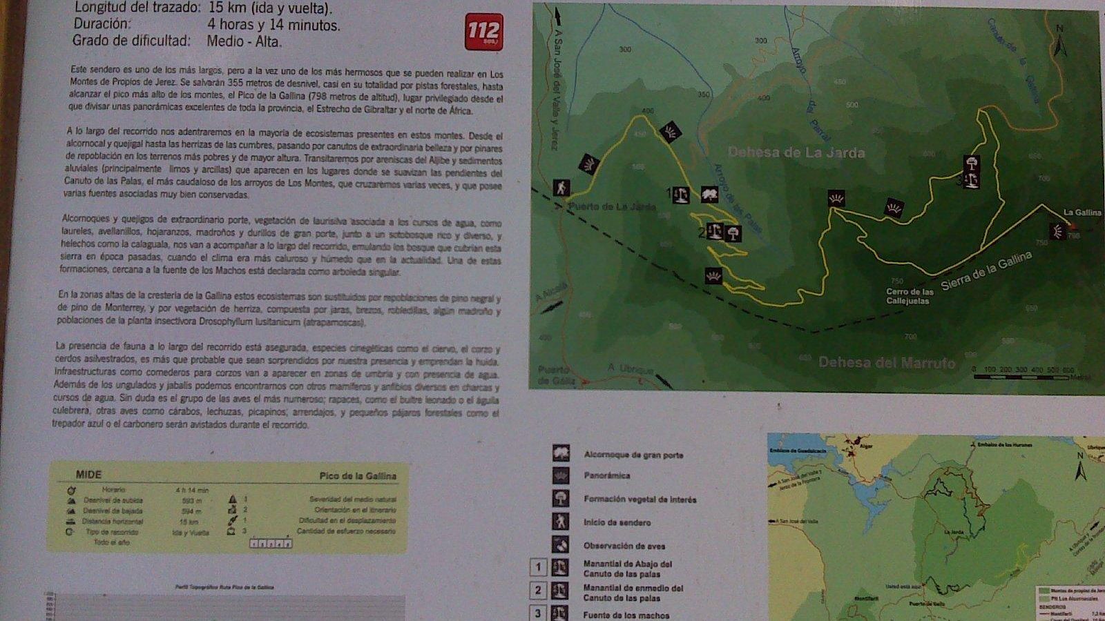 Cartel informativo del sendero.