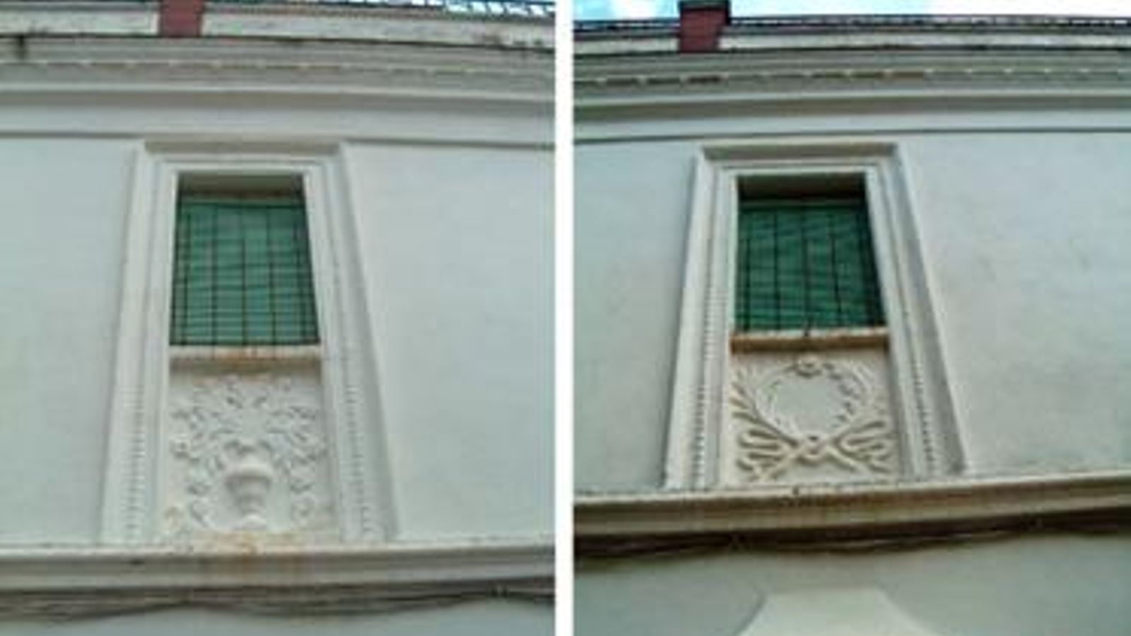 Detalle de los antepechos en una casa de la calle Alta.