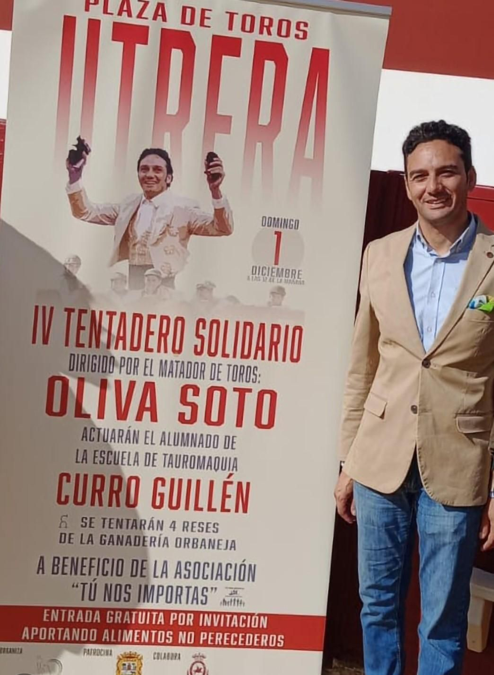 Oliva Soto ejercerá de director de lidia en el tentadero solidario del próximo 1 de diciembre.