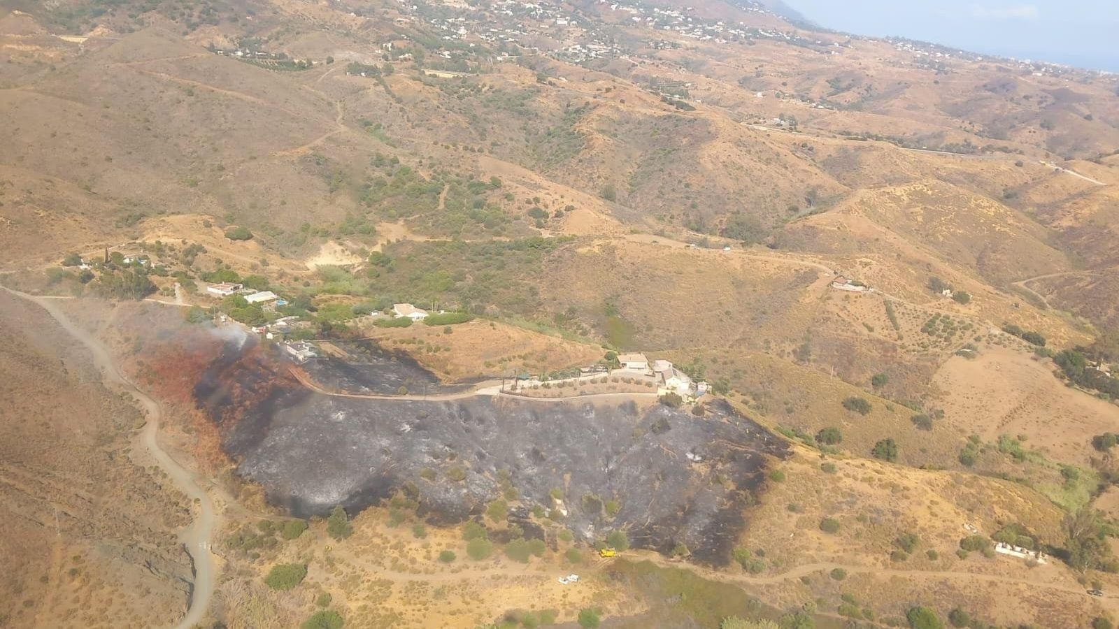 Incendio declarado en Mijas. Incendio declarado en Mijas.