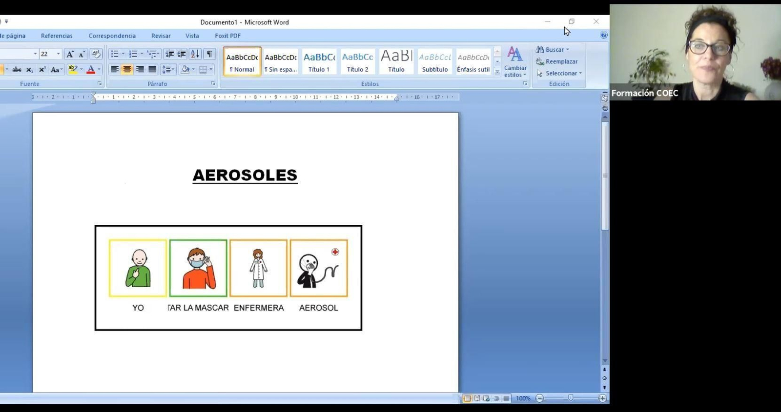 Taller de pictogramas para atender a pacientes con autismo en tiempos de covid.