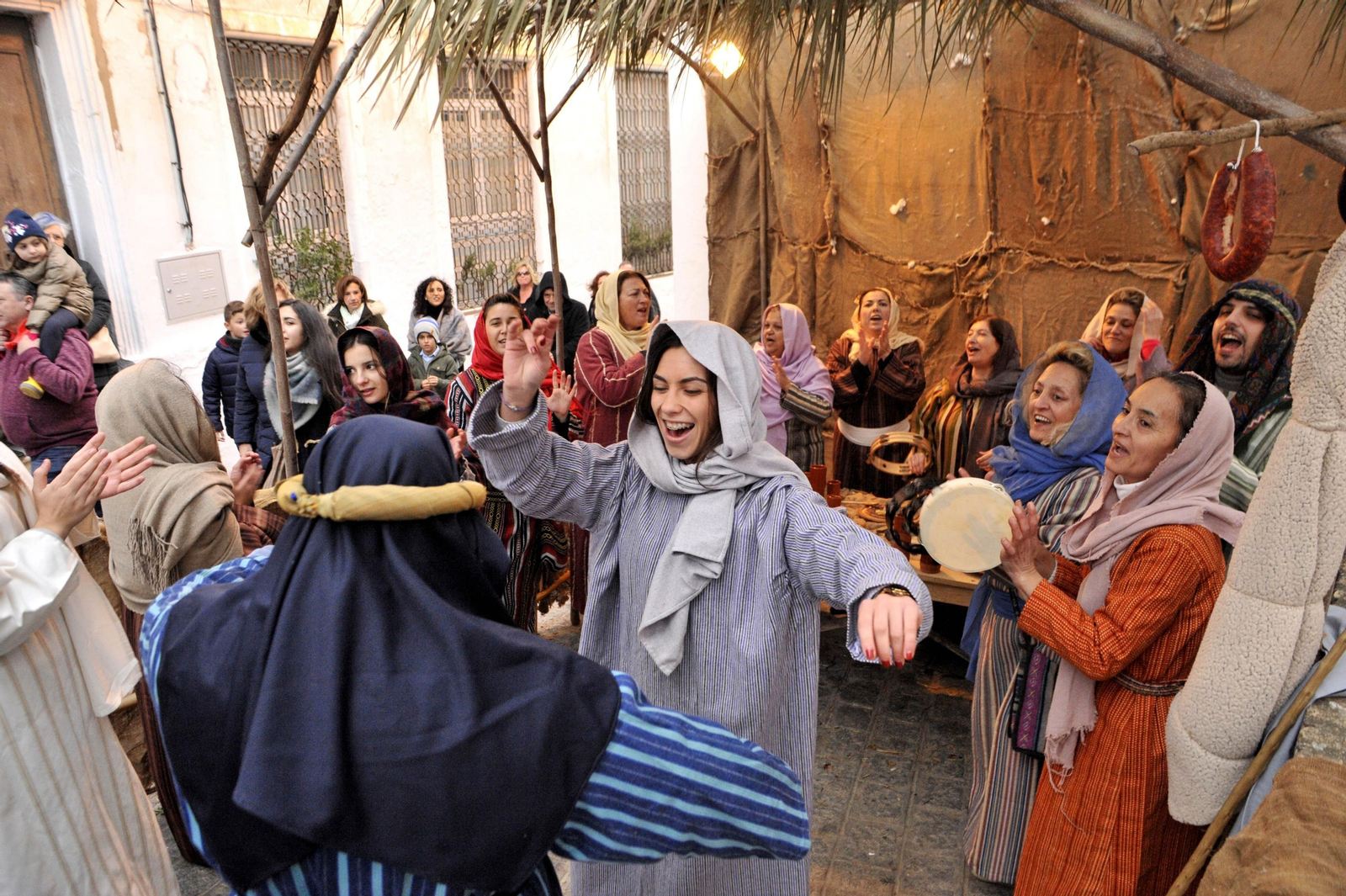 Una de las escenas de una edición anterior a la pandemia del Belén de Arcos.