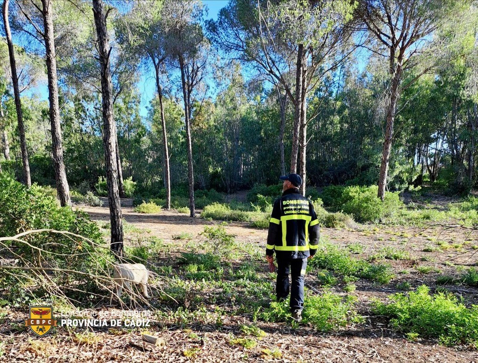 Imagen de la zona de Chiclana durante la búsqueda del hombre desaparecido.
