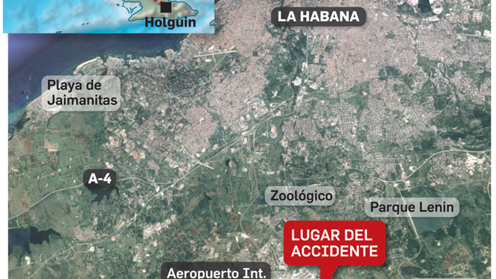 El avión cubría el trayecto La Habana-Holguin y se estrelló poco después de despegar.