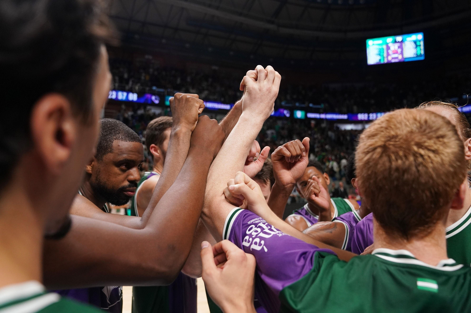El Unicaja celebra una victoria.
